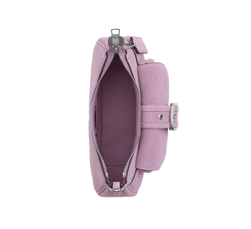 Coach Women's Ashton Mini Shoulder Bag Suede/Silver/Light Violet