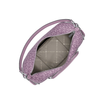 Michael Kors Women's Merritt Small Signature Logo Convertible Shoulder Bag Light Quartz/Silver