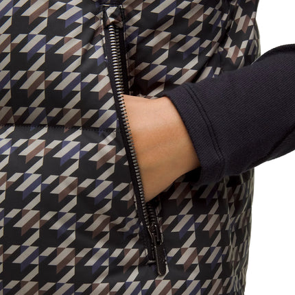 lululemon Women's Wunder Puff 600-Down-Fill Cropped Vest Graphic Horizon Houndstooth Brown Multi