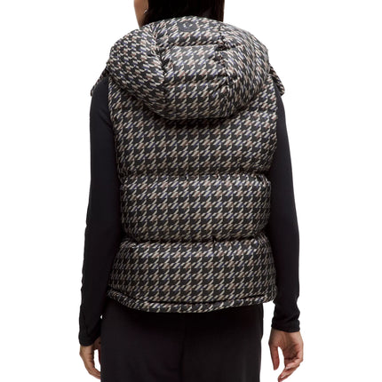 lululemon Women's Wunder Puff 600-Down-Fill Cropped Vest Graphic Horizon Houndstooth Brown Multi