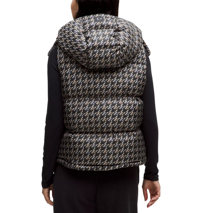 lululemon Women's Wunder Puff 600-Down-Fill Cropped Vest Graphic Horizon Houndstooth Brown Multi