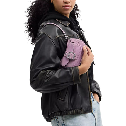 Coach Women's Ashton Mini Shoulder Bag Suede/Silver/Light Violet
