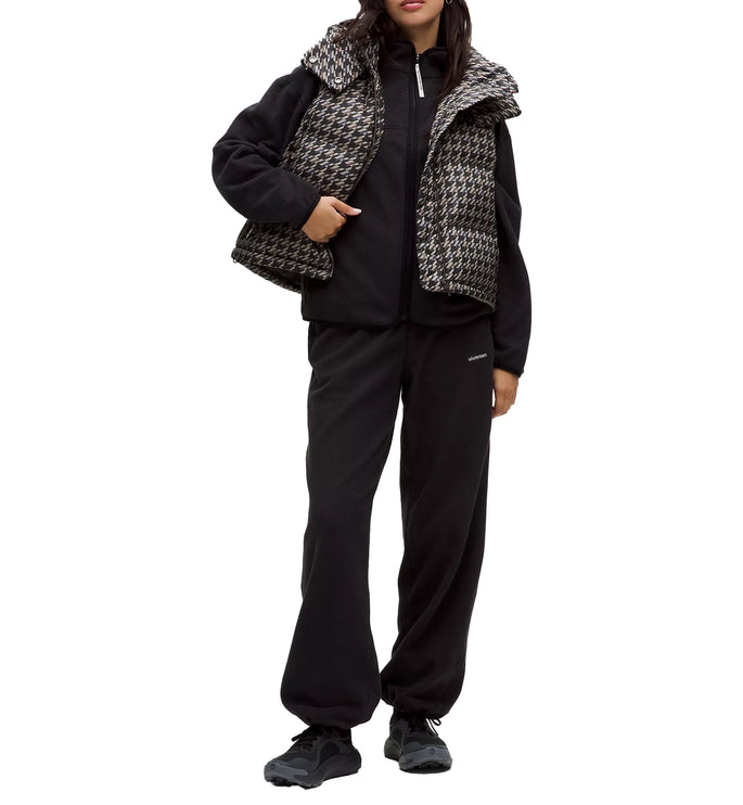 lululemon Women's Wunder Puff 600-Down-Fill Cropped Vest Graphic Horizon Houndstooth Brown Multi