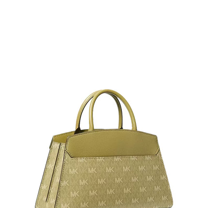 Michael Kors Women's Greta Medium Signature Logo Satchel Bag Oregano
