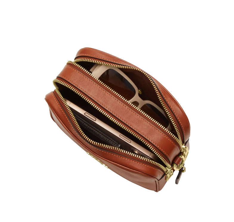 Coach Women's Mini Carey Crossbody Bag Gold/Cinnamon