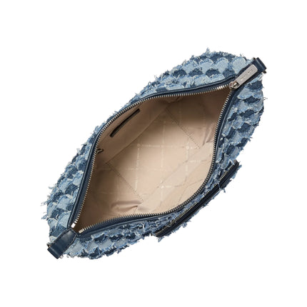 Michael Kors Women's Merritt Medium Patchwork Denim Convertible Shoulder Bag Washed Denim