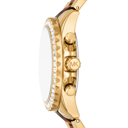 Michael Kors Women's Mini Everest Pavé Gold-Tone and Tortoiseshell Acetate Watch Gold MKO1307