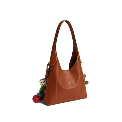 Coach Women's Brooklyn Shoulder Bag 28 With Charms Brass/Amber Brown