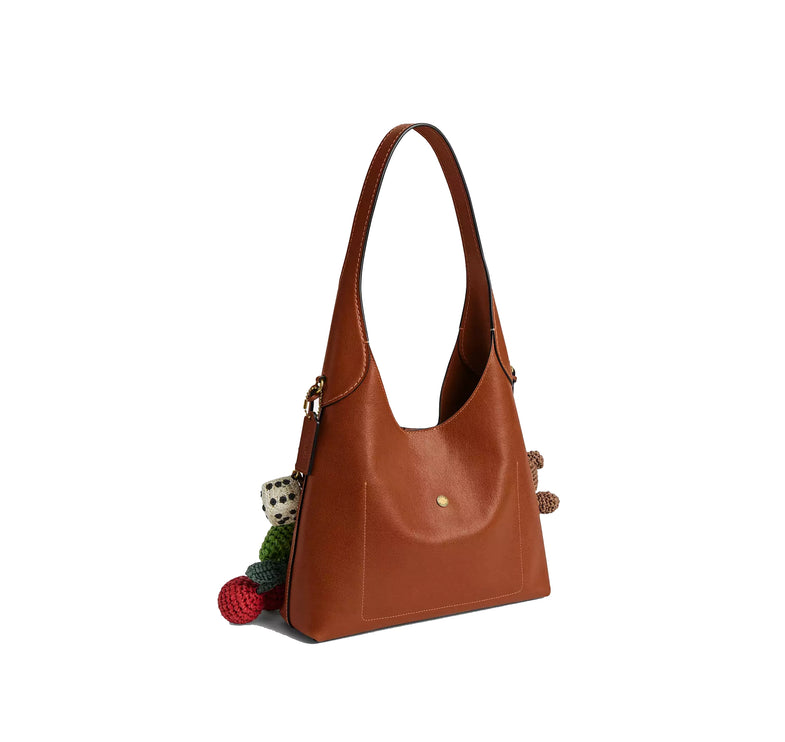 Coach Women's Brooklyn Shoulder Bag 28 With Charms Brass/Amber Brown