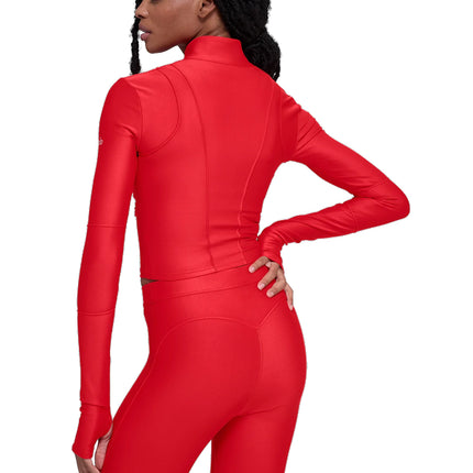 alo Women's Airlift Ignite Zip Up Jacket Bright Red