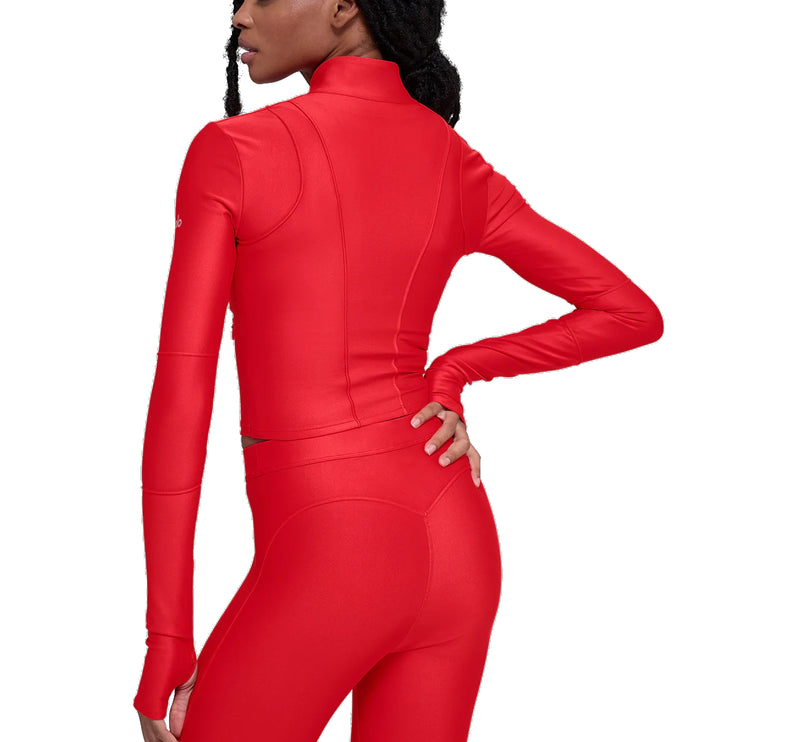 alo Women's Airlift Ignite Zip Up Jacket Bright Red
