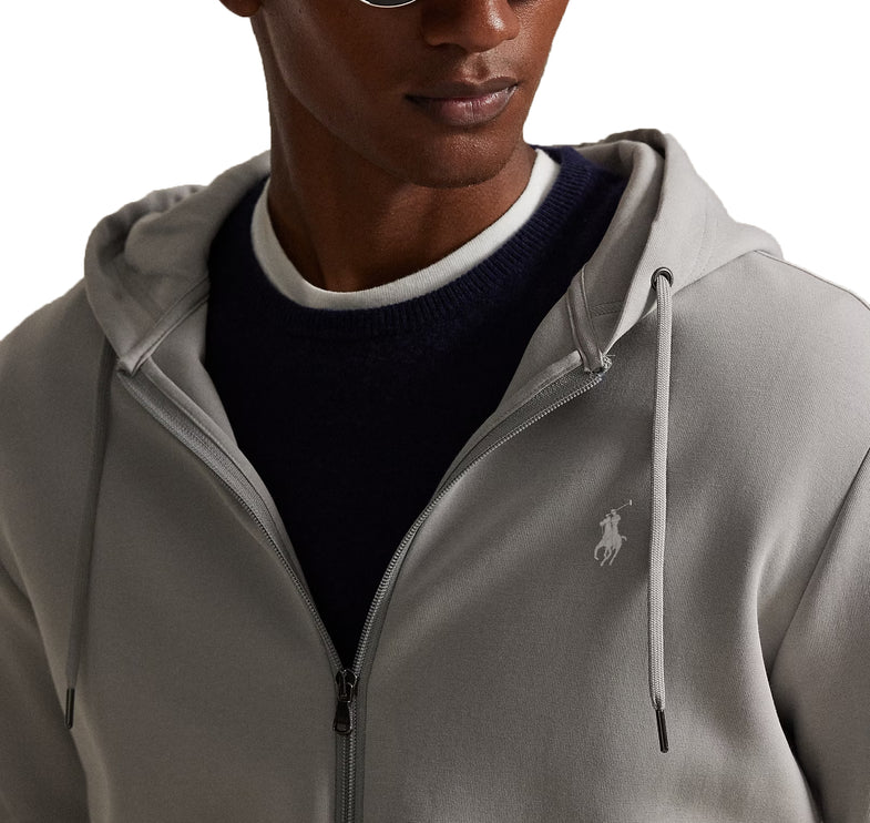 Polo Ralph Lauren Men's Double-Knit Full-Zip Hoodie Soft Grey