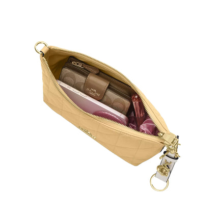 Coach Women's Caitlin Shoulder Bag With Quilting Gold/Soft Yellow