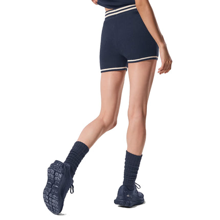 alo Women's Tennis Club Sweater Knit Hot Short Navy/Ivory