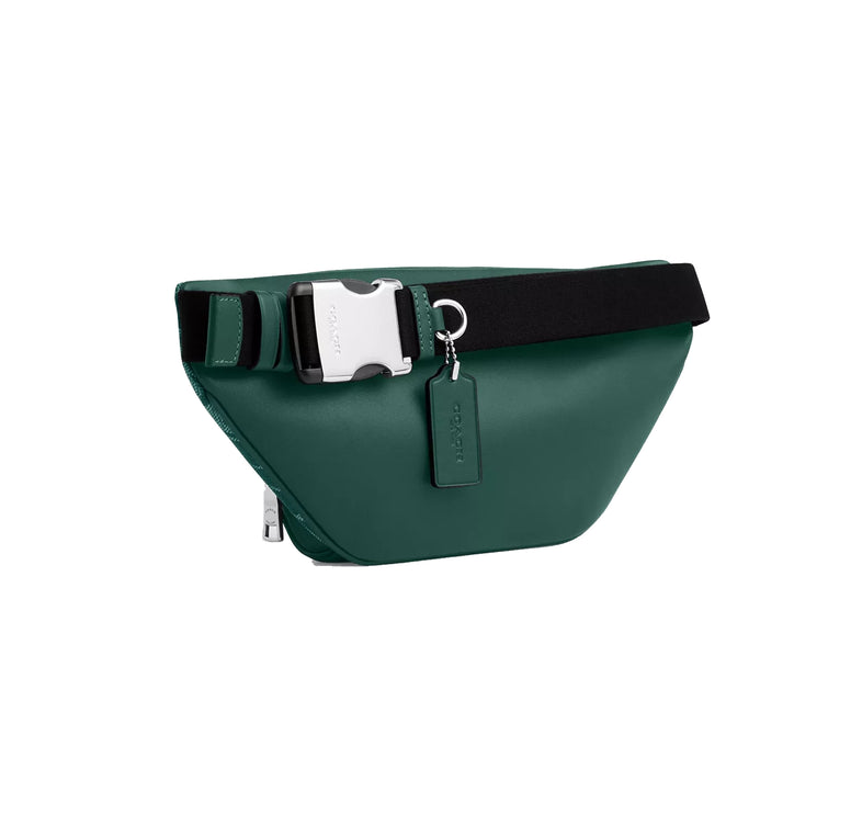 Coach Unisex Racer Small Belt Bag In Signature Canvas Silver/Sea Green