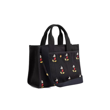 Coach Women's Disney X Coach Cargo Tote Bag 26 With Mickey Mouse In Regenerative Cotton Canvas Brass/Black Multi