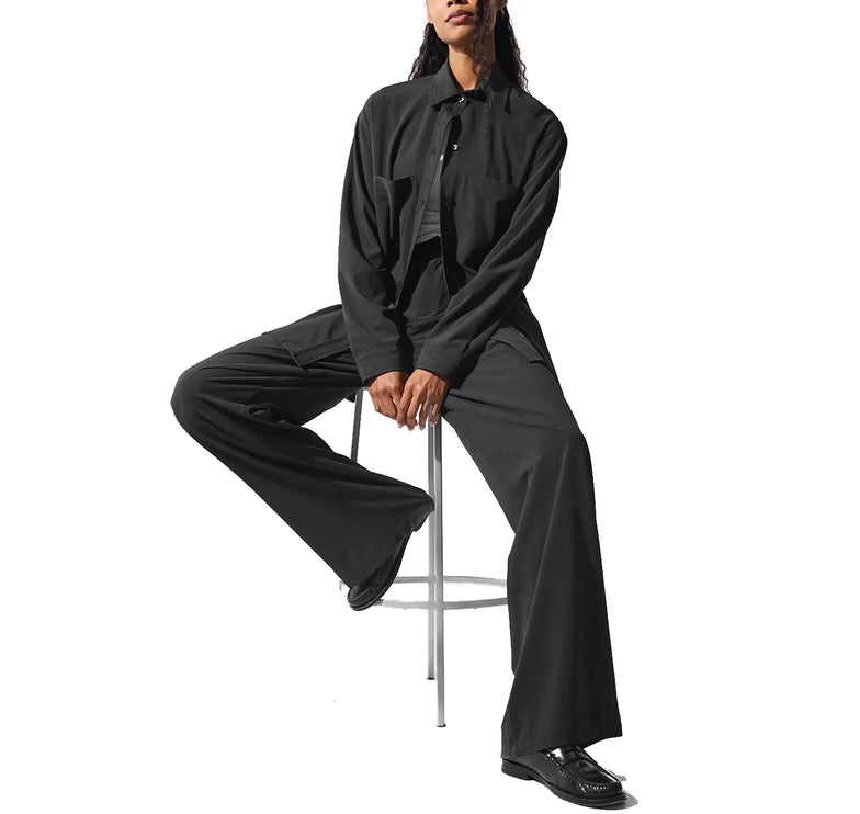 alo Women's Dreamscape Button Down Long Sleeve Black