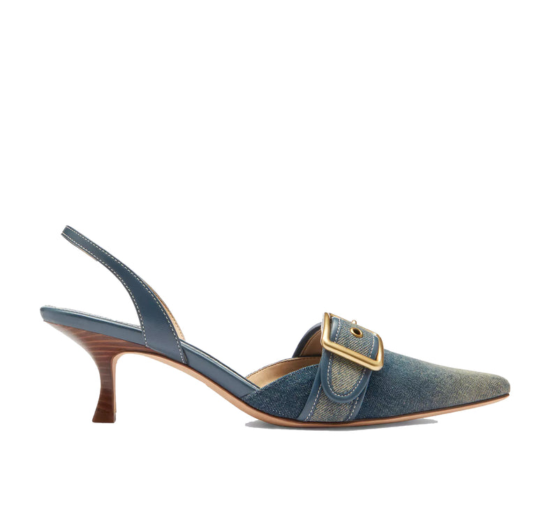 Coach Women's Margot Slingback In Loved Denim Dark Indigo