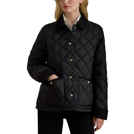 Polo Ralph Lauren Women's Corduroy-Trim Quilted Barn Jacket Black