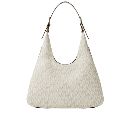 Michael Kors Women's Nolita Large Signature Logo Shoulder Bag Vanilla/Acorn