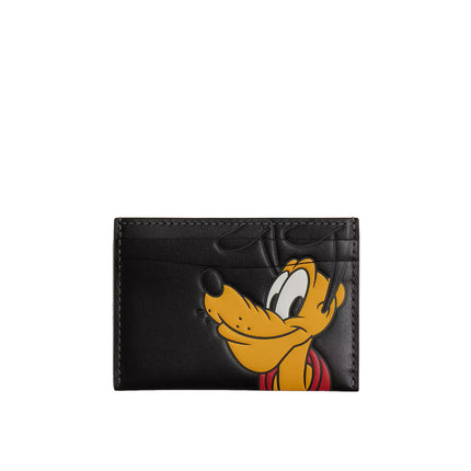 Coach Women's Disney X Coach Essential Card Case With Pluto Brass/Black Multi