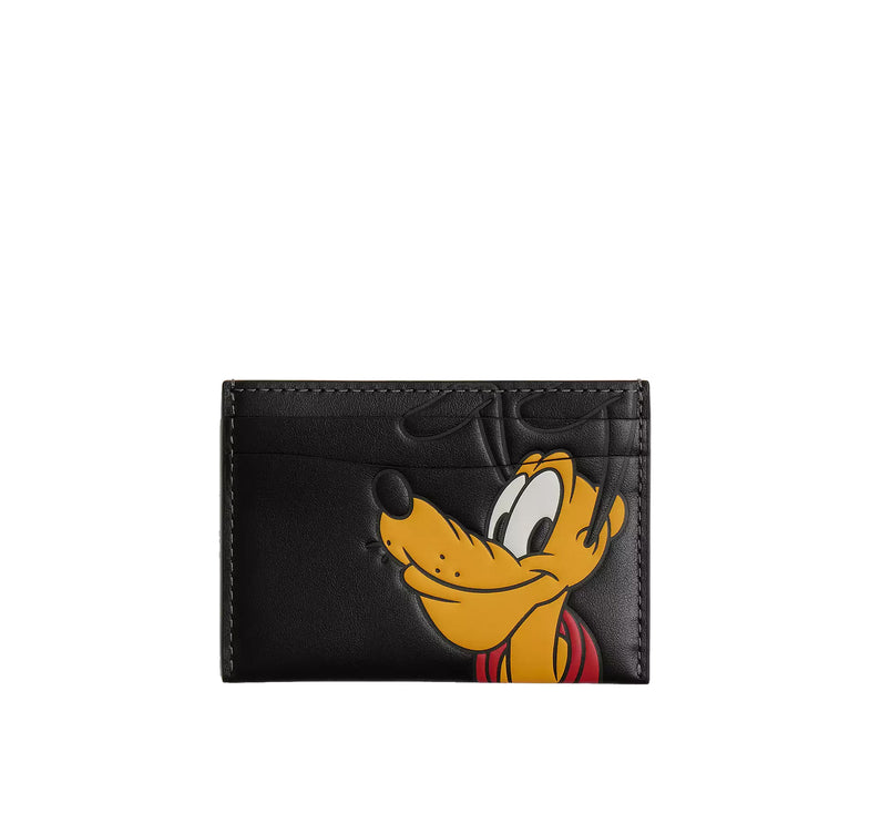 Coach Women's Disney X Coach Essential Card Case With Pluto Brass/Black Multi