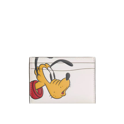 Coach Women's Disney X Coach Essential Card Case With Pluto Brass/Chalk Multi