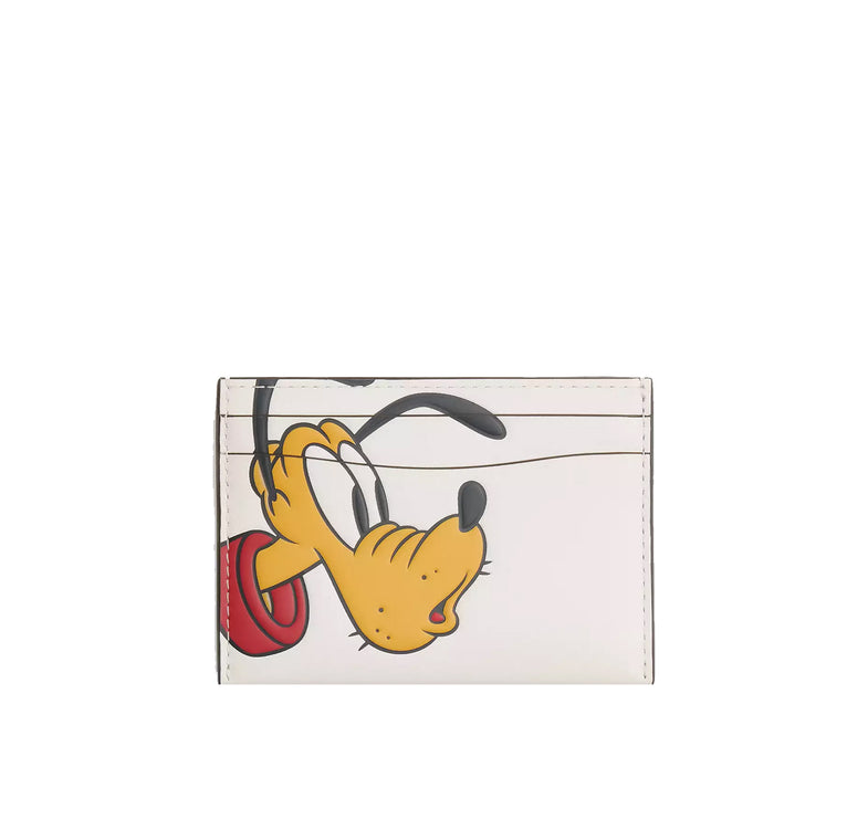 Coach Women's Disney X Coach Essential Card Case With Pluto Brass/Chalk Multi