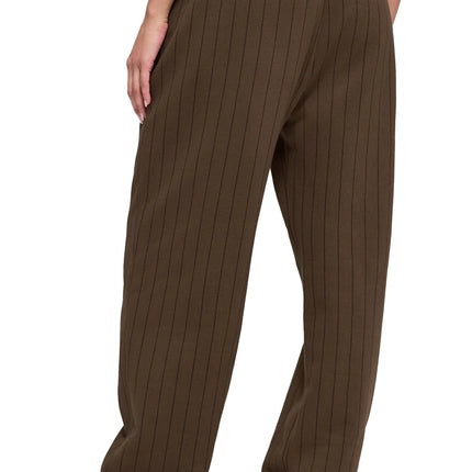 alo Women's Pinstripe Straight Leg Sweatpant Espresso Pinstripe