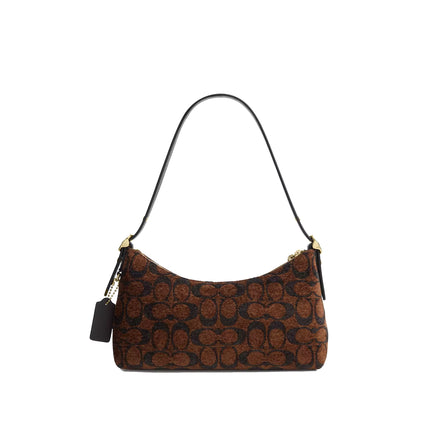 Coach Women's Emeilia Shoulder Bag In Signature Chenille Gold/Truffle