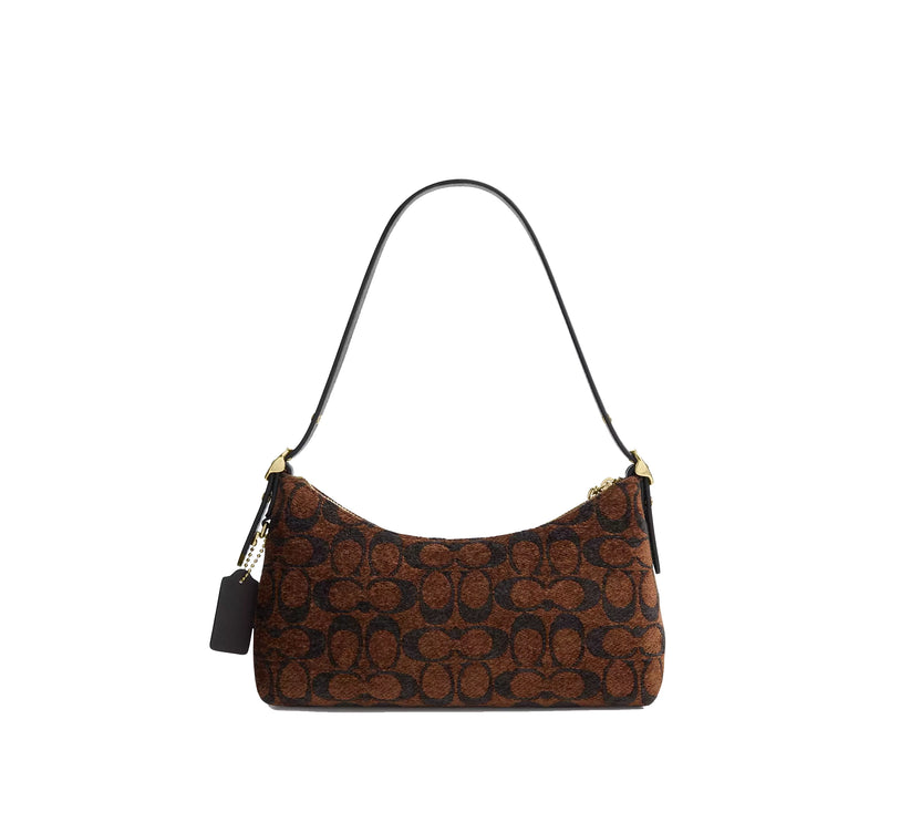 Coach Women's Emeilia Shoulder Bag In Signature Chenille Gold/Truffle