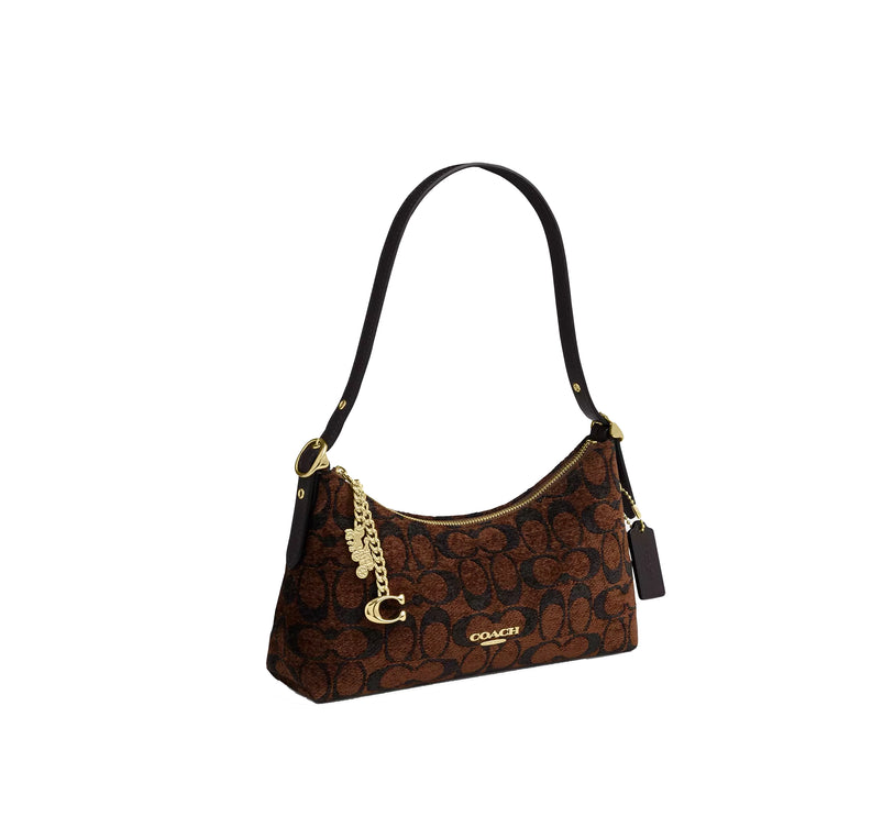Coach Women's Emeilia Shoulder Bag In Signature Chenille Gold/Truffle