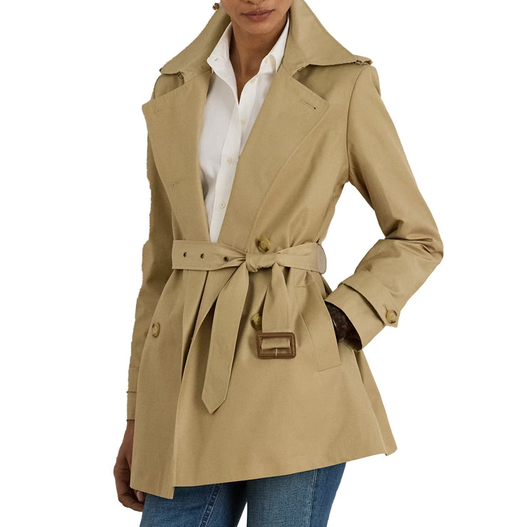 Polo Ralph Lauren Women's Double-Breasted Cotton-Blend Trench Coat Birch Tan