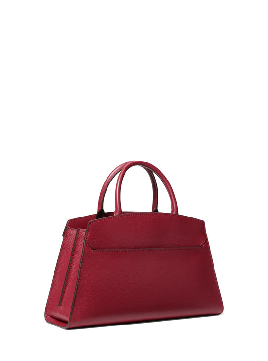 Michael Kors Women's Greta Medium Leather Satchel Bag Maroon