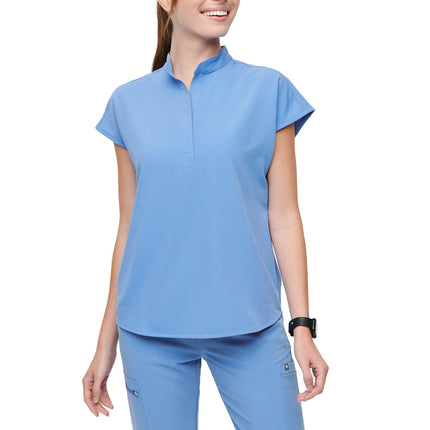 FIGS Women's Rafaela Oversized Scrub Top Ceil Blue