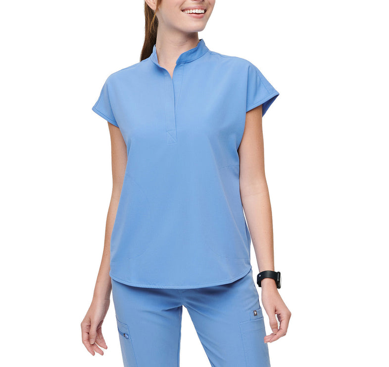 FIGS Women's Rafaela Oversized Scrub Top Ceil Blue