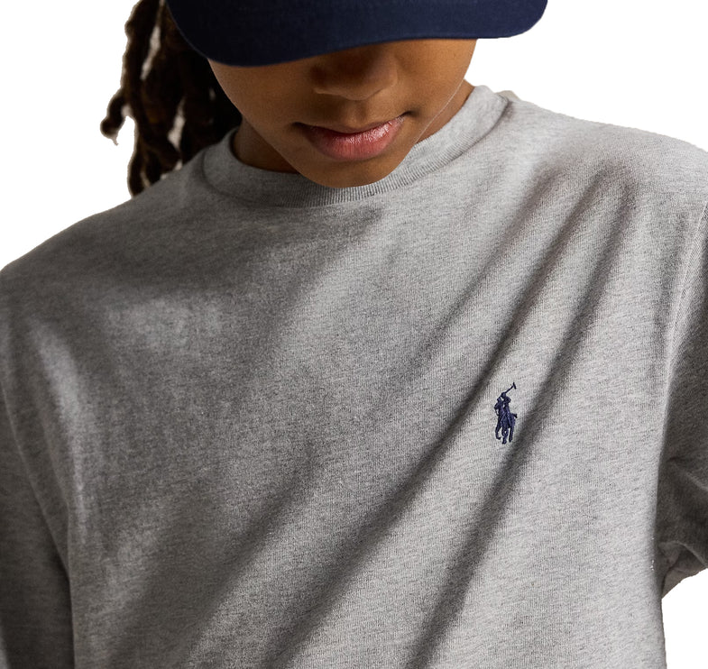 Polo Ralph Lauren Boy's Cotton Jersey Long-Sleeve Tee Andover Heather
