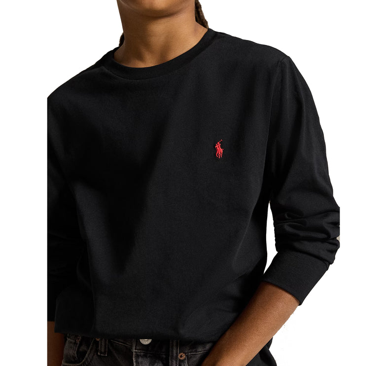 Polo Ralph Lauren Boy's Cotton Jersey Long-Sleeve Tee RL Black