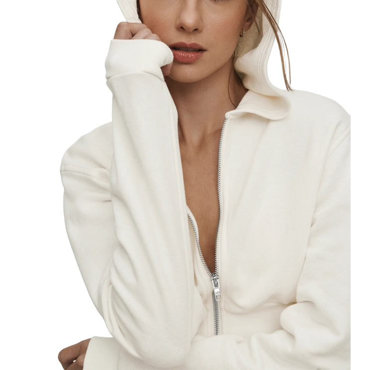alo Women's Sweet Escape Zip Up Hoodie Ivory