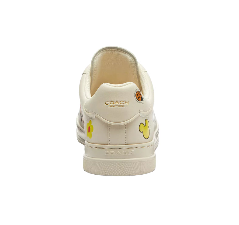 Coach Women's Disney X Coach High Line Sneaker With Sticker Print Chalk Multi