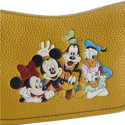 Coach Women's Disney X Coach Swinger Bag In Regenerative Leather With Mickey Mouse And Friends Silver/Flax Multi