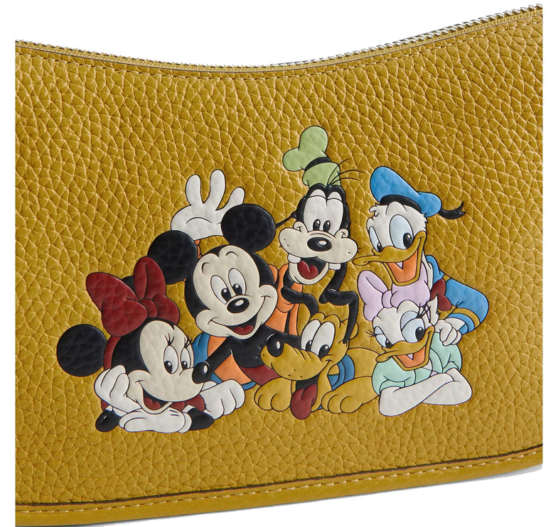 Coach Women's Disney X Coach Swinger Bag In Regenerative Leather With Mickey Mouse And Friends Silver/Flax Multi