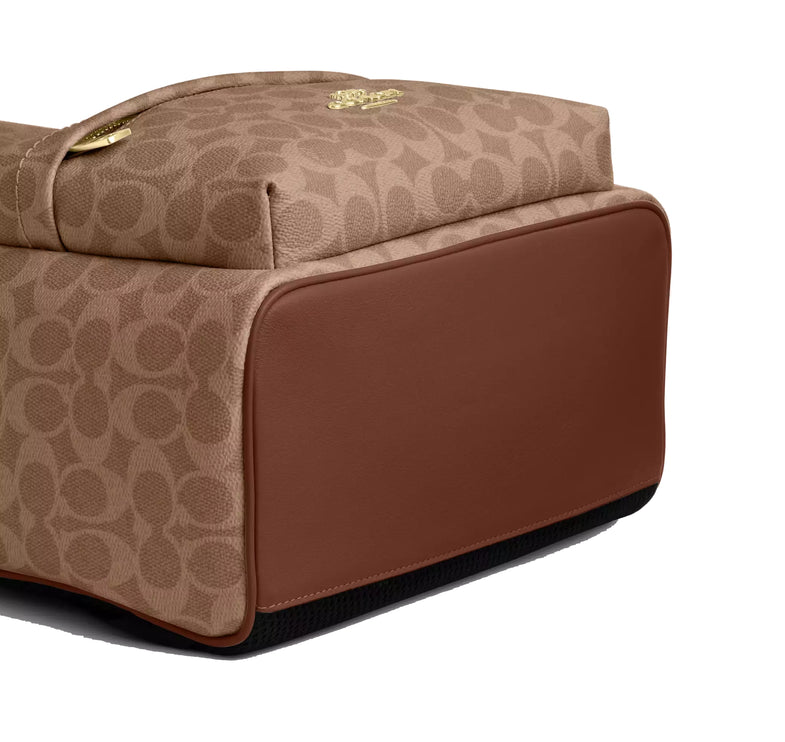 Coach Women's Taylor Small Backpack In Signature Canvas Gold/Tan/Brown