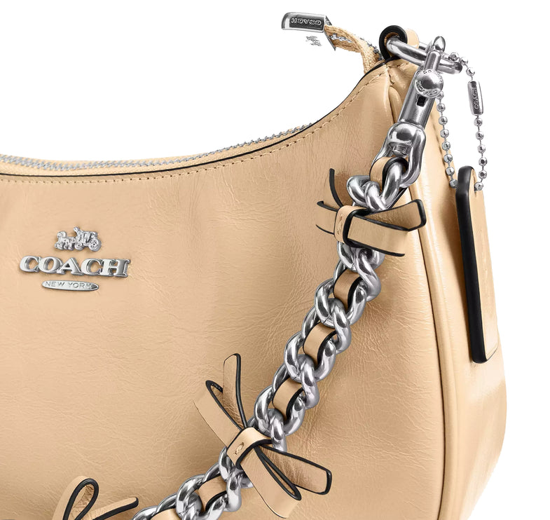Coach Women's Teri Shoulder Bag With Bows Silver/Light Sand
