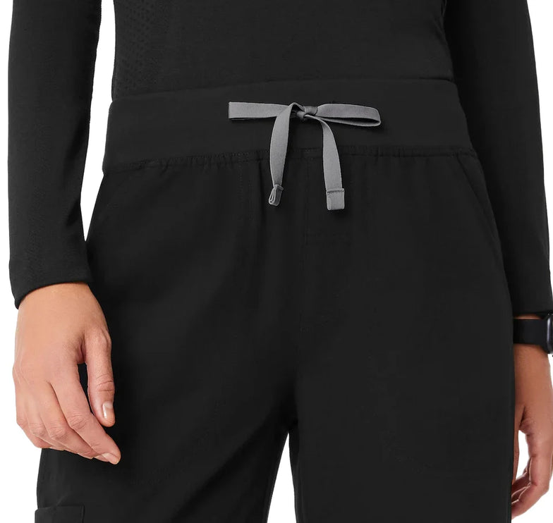 FIGS Women's High Waisted Isabel Wide Leg Scrub Pants Black