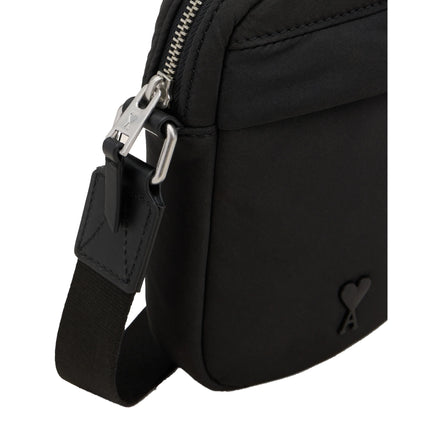 AMI Alexandre Mattiussi Canvas Small Ami De Coeur Crossbody Bag Black