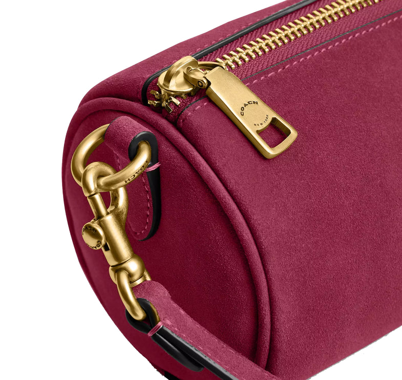 Coach Women's Barrel Bag Brass/Dark Fuchsia