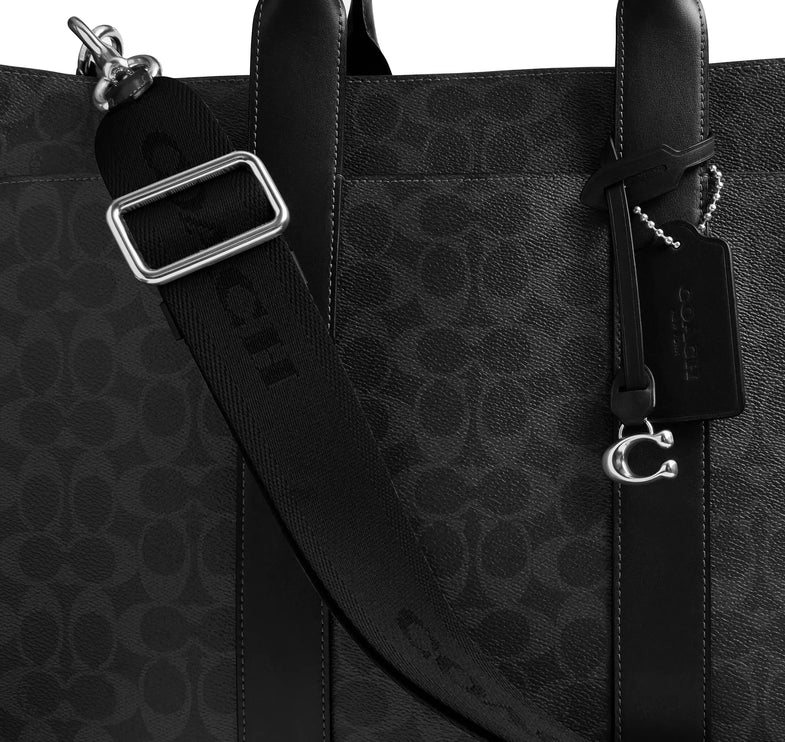 Coach Unisex Wesley Tote In Signature Canvas Black