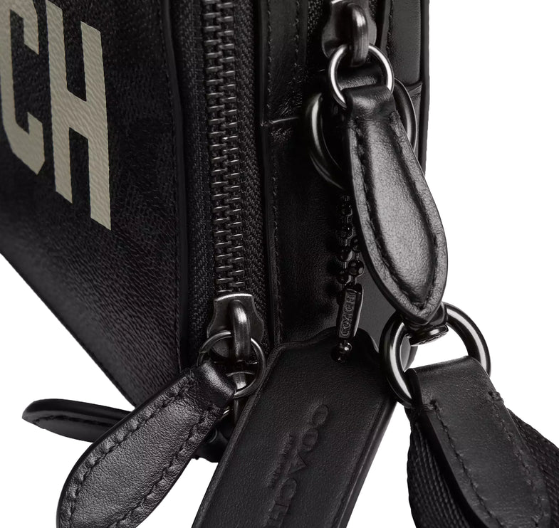 Coach Unisex Charter Crossbody Bag 19 In Signature Canvas With Coach Graphic Charcoal Multi