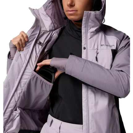 Columbia Women's Snowy Summit Insulated Jacket Lavender Pearl/Black/Shl Prpl Crss Dy